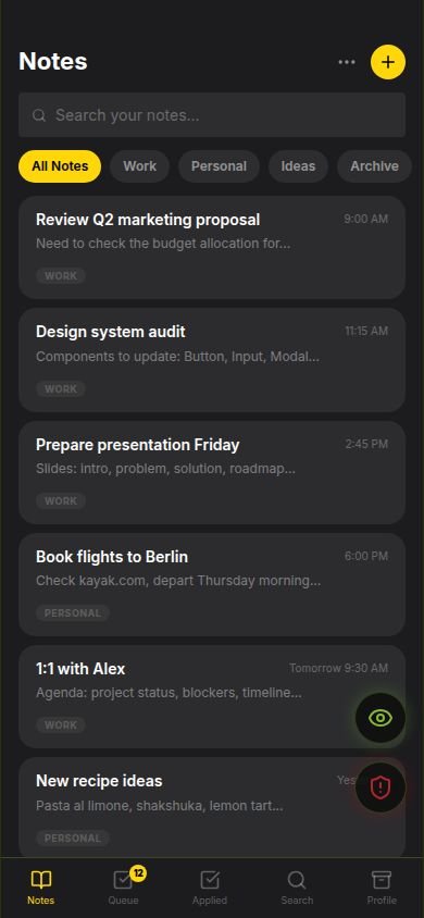 SHHH.WORK Notes App stealth mode