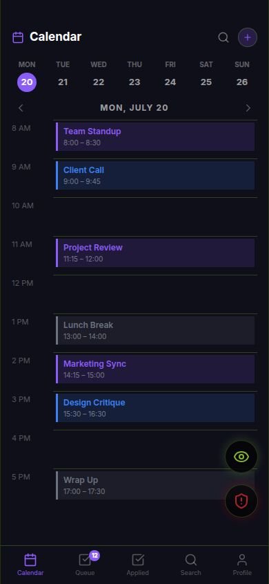 SHHH.WORK Calendar stealth mode